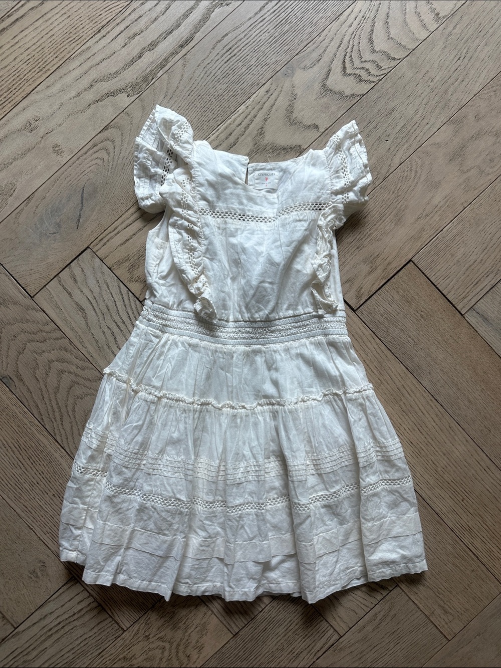 Crewcuts White Eyelet Ruffle Dress